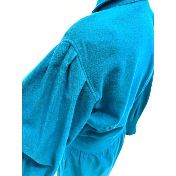 Luisa Spagnoli vintage teal wool knee length dress - Picture 6 of 9